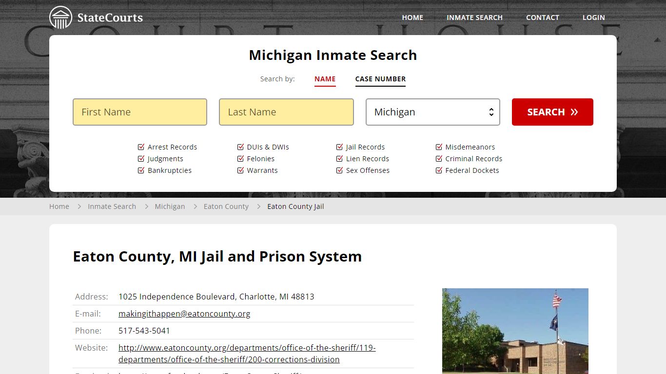 Eaton County Jail Inmate Records Search, Michigan - StateCourts